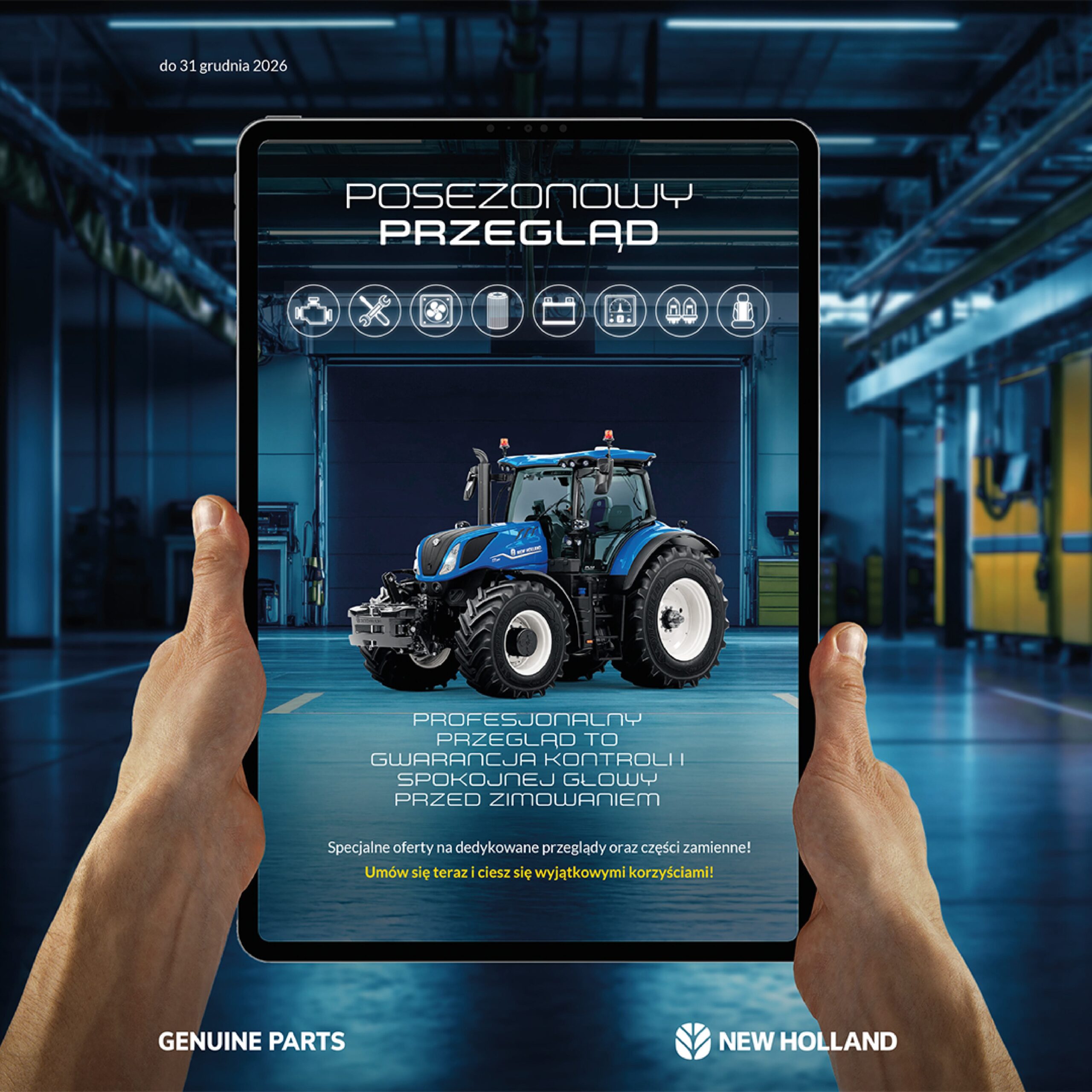 Przegląd posezonowy ciągnika New Holland w serwisie Rolserwis